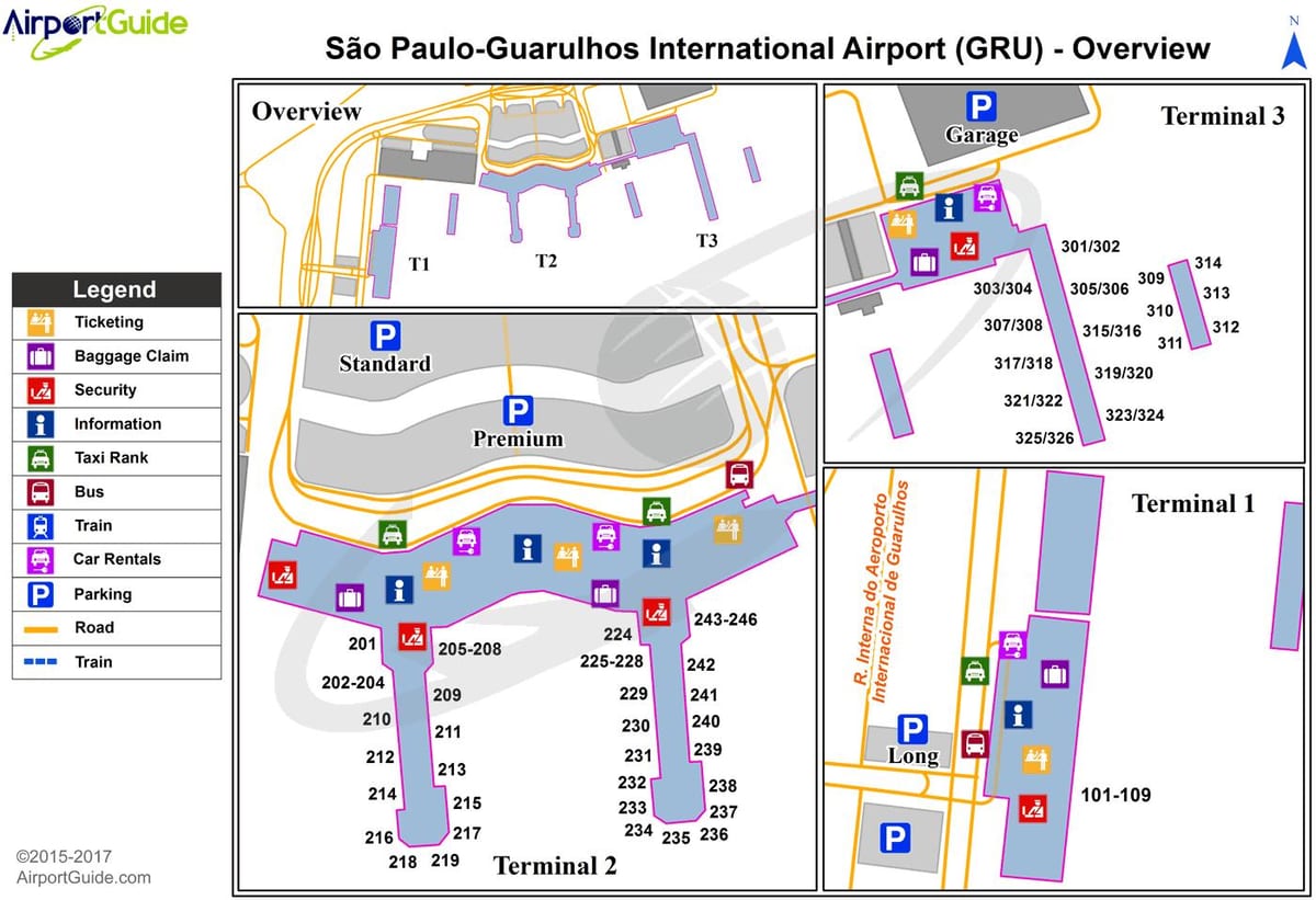 Sao Paulo gru airport terminal ramani